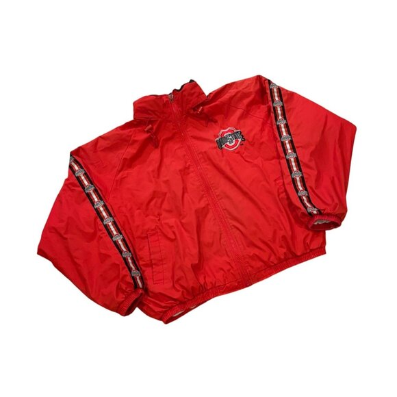 Vintage 1990's Pro Player Ohio State Buckeyes Hooded Windbreaker Jacket Men's XL - Picture 3 of 7
